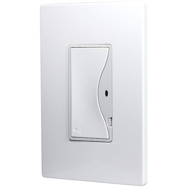 Eaton Aspire 8 Amp RF Single-Pole Rocker Wireless Light Switch, Silver Granite