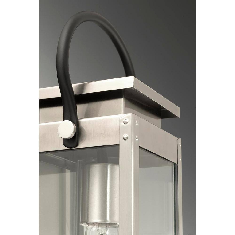 Union Square Stainless Steel Wall Lantern with Clear Glass