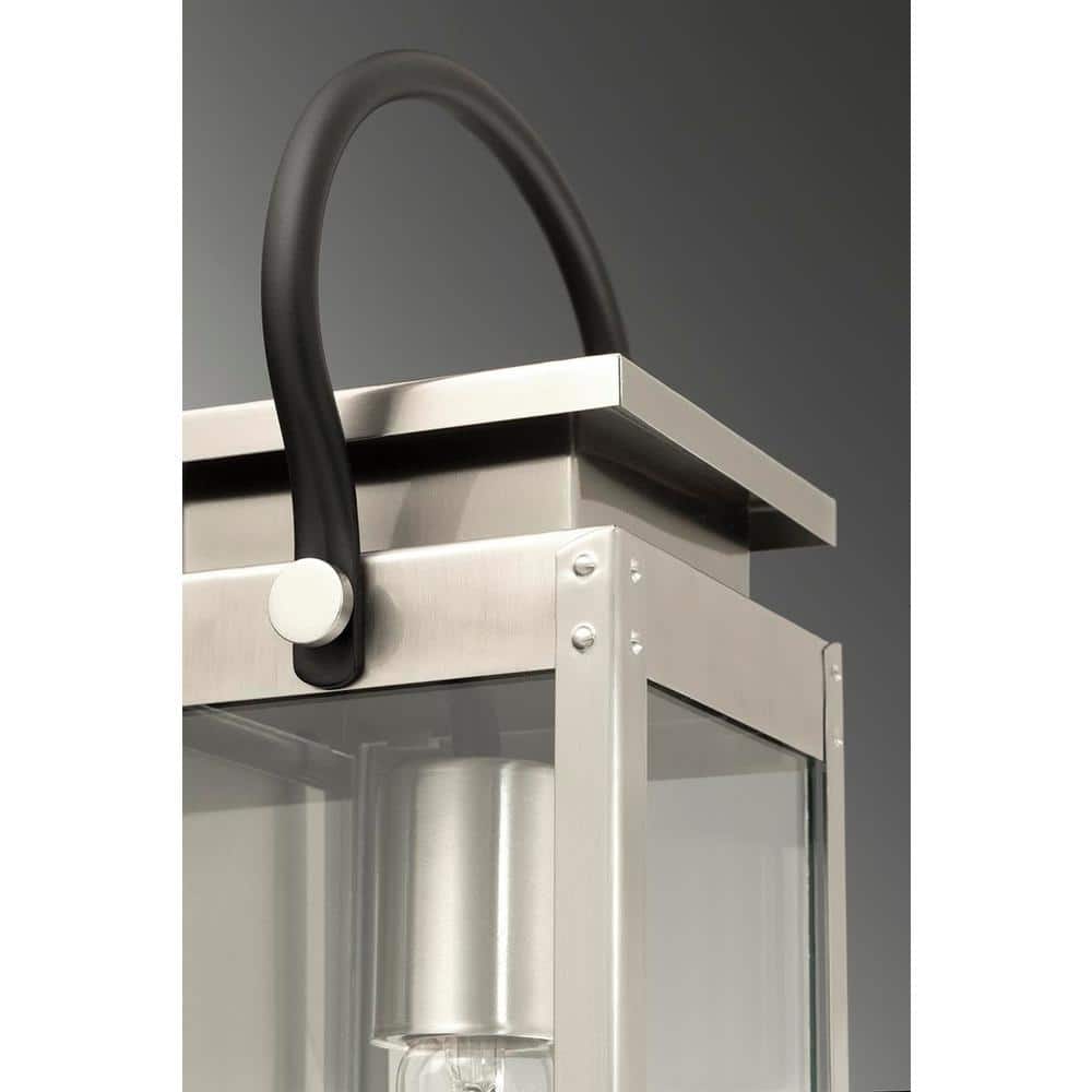 Union Square Stainless Steel Lantern Sconce with Clear Glass