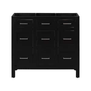 36 in. Bath Vanity Cabinet without Top with 2-Doors and 4-Drawers in Black