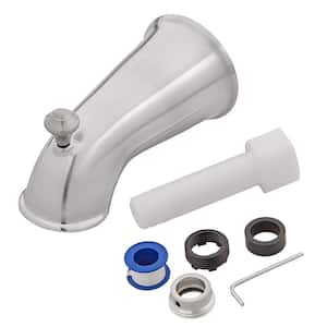Decorative Tub Spout with Diverter in Brushed Nickel