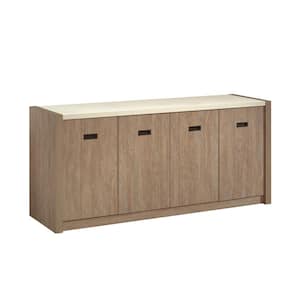 Dixon City Brushed Oak Office Accent Storage Cabinet with Slide-out Printer Shelf and Hanging File Storage