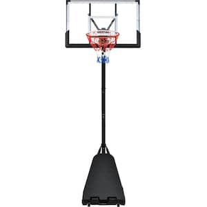 Outdoor Black 8 ft. x 10 ft. H Adjustable Portable Basketball Hoop with LED Basketball Hoop Lights