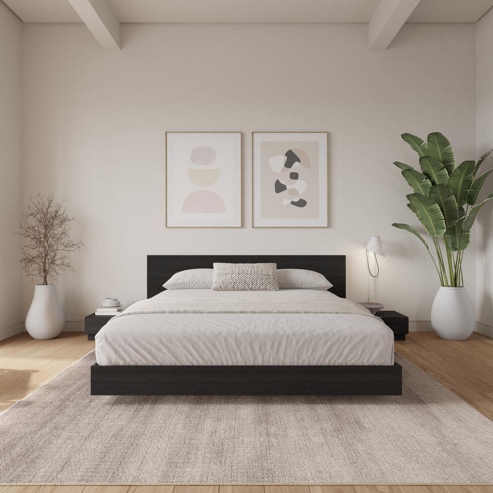 Nexera Satori 4 Piece Black Composite Queen Size Low Profile