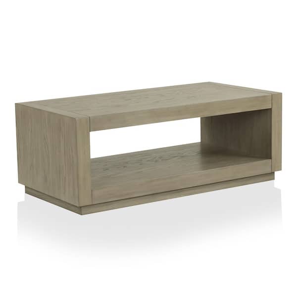 Marc 48 in. Modern Natural Rectangle Wood Coffee Table with Plinth Base