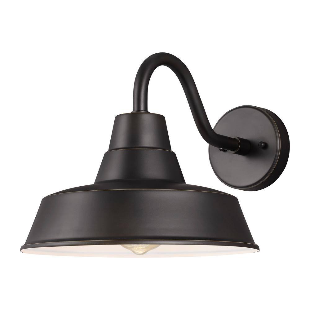 Medium 1-Light Antique Bronze Turtle Friendly Outdoor Barn-Light Wall Lantern Sconce with Amber PAR20 LED Bulb price history on PriceWatchPro
