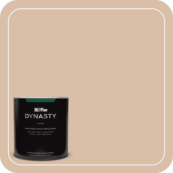 BEHR DYNASTY 1 qt. #PPH-15 Nut Flavor One-Coat Hide Semi-Gloss Enamel Interior Stain-Blocking Paint & Primer