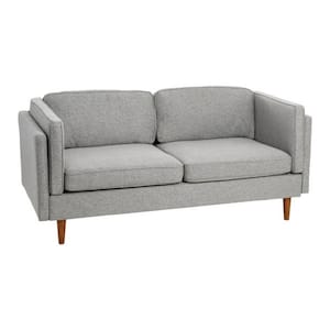 Atley Modern Upholstered High Sided Sofa with Solid Wood Legs, Mid Century Grey
