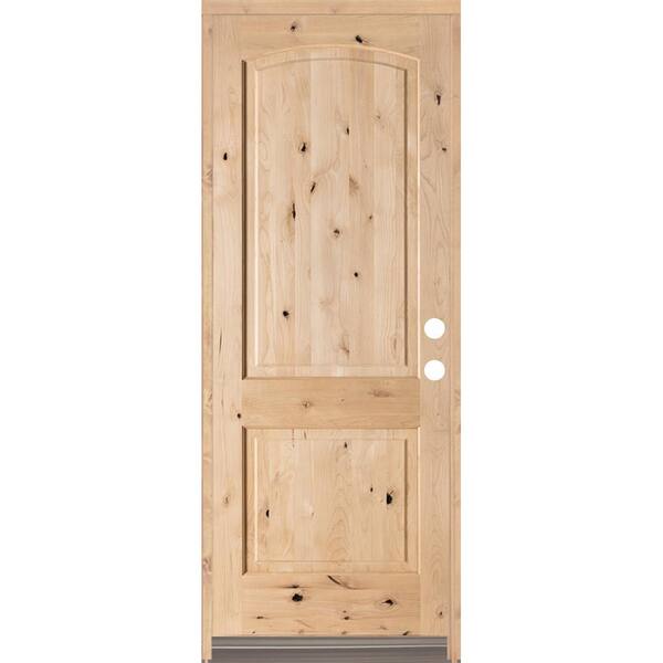 Exterior Wood Prehung Front Door, Arched Wooden Front Doors