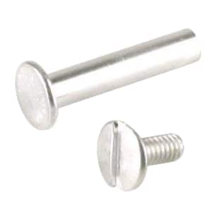 3/16 in. x 1 in. Aluminum Binding Post with Flat Head Slotted Drive Screw
