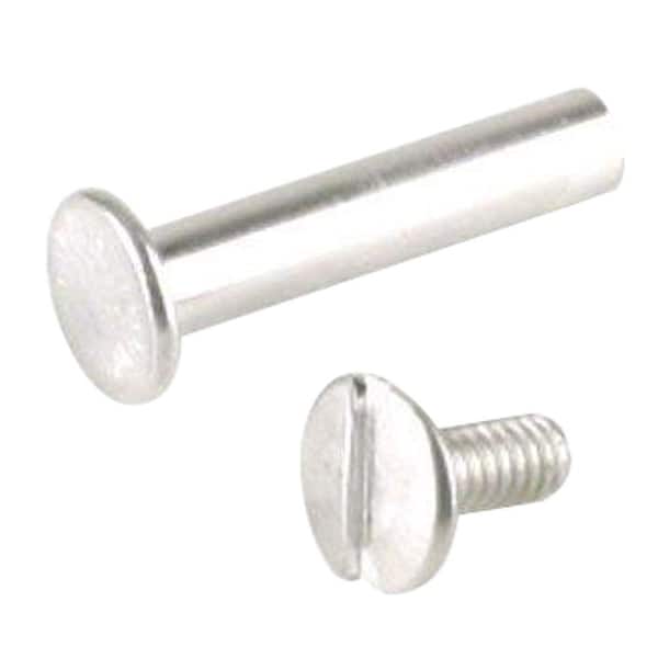 Everbilt 3/16 in. x 1 in. Aluminum Binding Post with Flat Head Slotted Drive Screw
