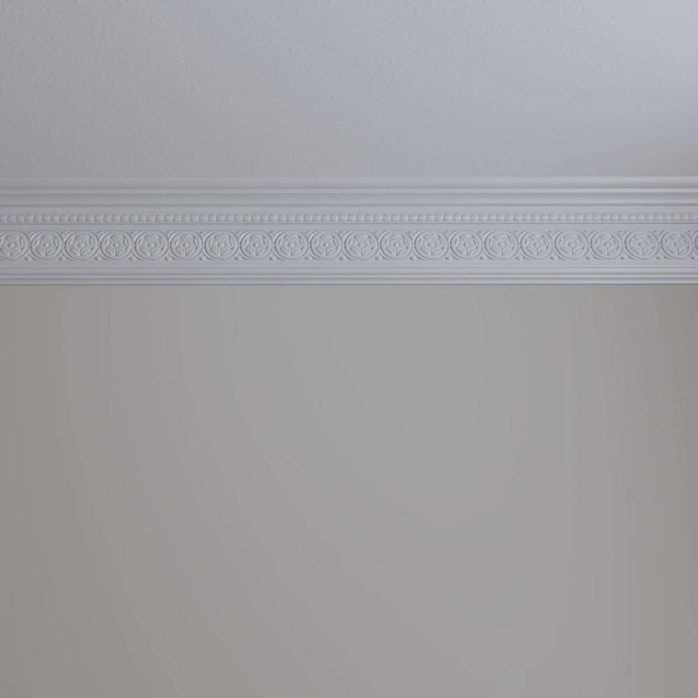 Primed White Polyurethane Geometric Crown Moulding Sample