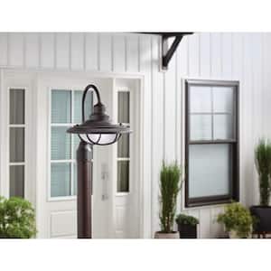 Harvest Ridge 1-Light Textured Black Aluminum Hardwired Waterproof Outdoor Post Light with No Bulbs Included (1-Pack)