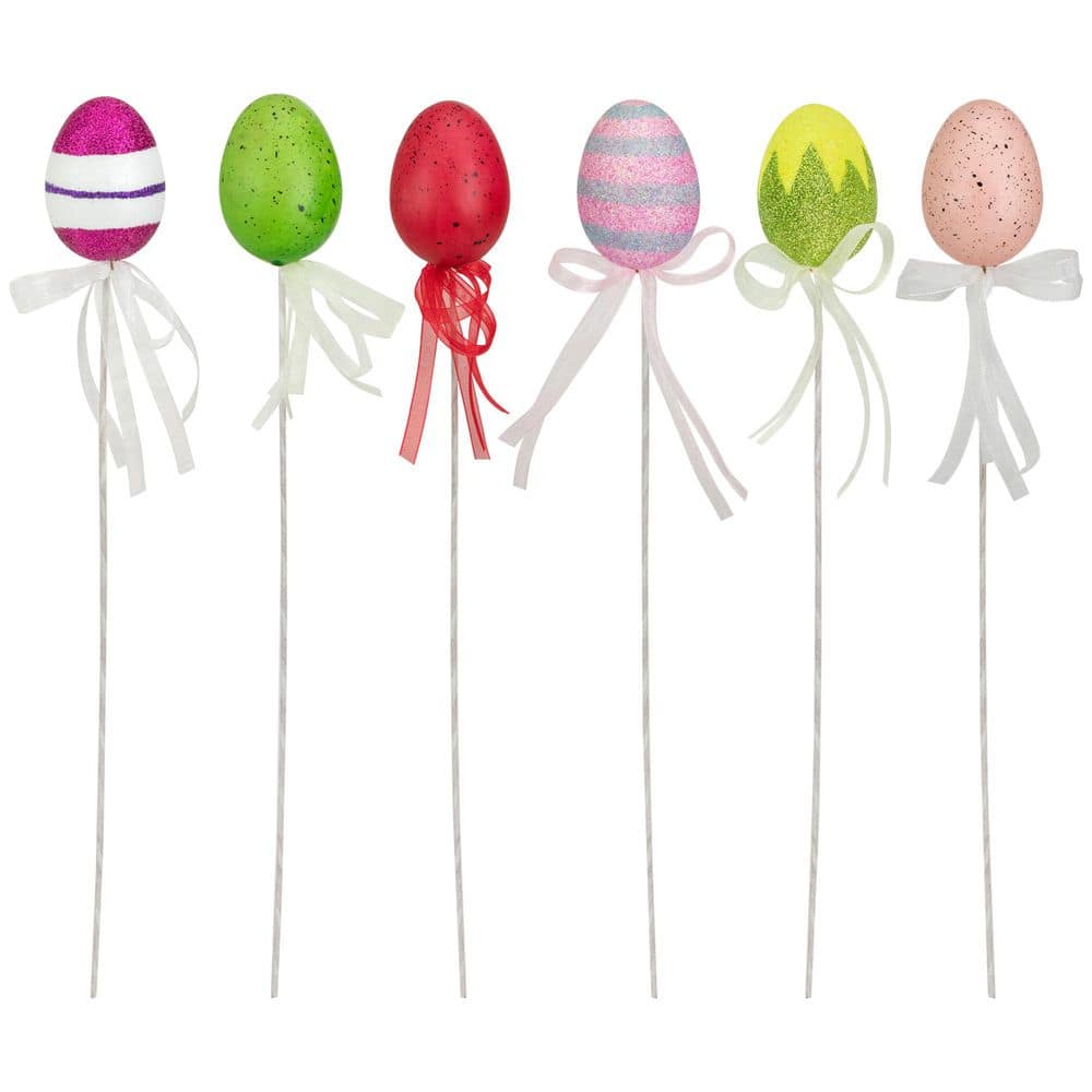 Set of 6 Colorful Speckled and Glittered Easter Egg Picks 14.5 in. price history on PriceWatchPro