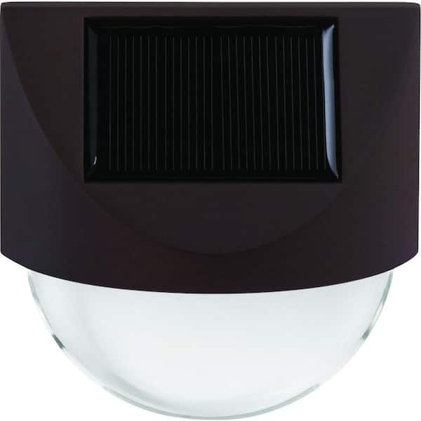 Hampton Bay 15 Lumens Brass LED Outdoor Solar Wall/Stair Light