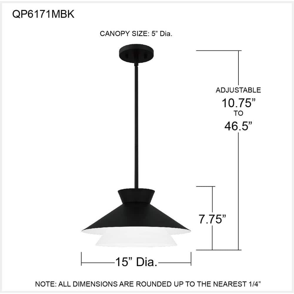 Lionel Matte Black Drum Pendant Light with Alabaster Glass Shade