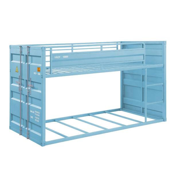 Acme Furniture Cargo Aqua Twin over Twin Bunk Bed with Right Facing Front Ladder