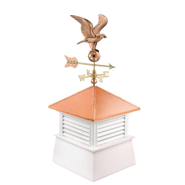 Good Directions 18 in. Square Manchester Vinyl Cupola with Eagle Weathervane