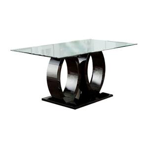 Lodia I Black Dining Table with 10 mm Glass Top