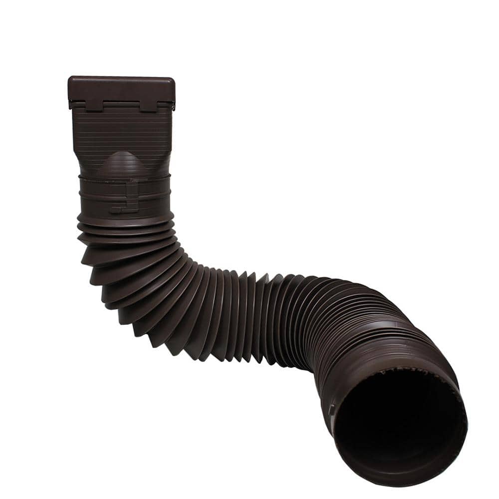 Ground Spout 24 in. Brown Polymer Downspout Extension with Universal Adapter GRNDSPTRB The
