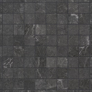 LithoTech Graphite Gray 11.81 in. x 11.81 in. Matte Porcelain Mosaic Floor and Wall Tile (0.96 sq. ft./Each)