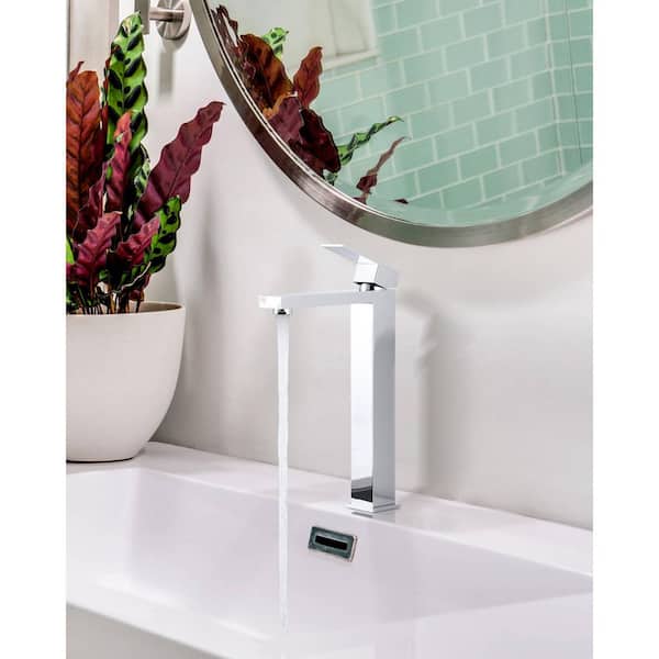 Single Handle Single Hole Bathroom Vessel Sink Faucet in Polished Chrome