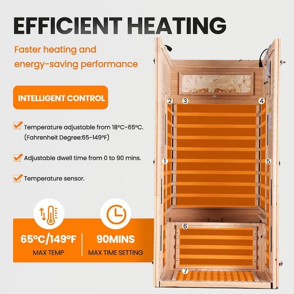 Spygo Moray 1-Person Indoor Infrared Sauna in Hemlock with