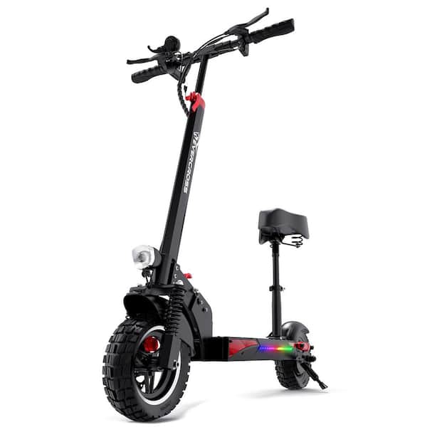 EVERCROSS H5 Electric Scooter: Adult Model, 800-Watt Motor, 28MPH, 25-Mile Range, 10 in. Solid Tires, Seat, Dual Braking