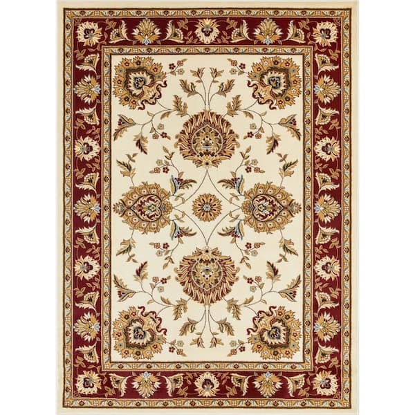 Well Woven Timeless Abbasi Ivory 5 ft. x 7 ft. Traditional Area Rug
