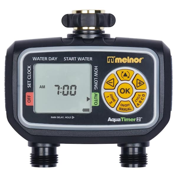 Melnor 65035-AMZ AquaTimer 2-Zone Digital Water Timer with 3 Stainless Steel ... 