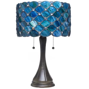 Contemporary Tiffany 22 in. 2-Light Bronze Table Lamp