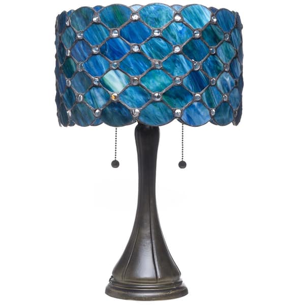 homedepot.com | Contemporary Tiffany 22 in. 2-Light Bronze Table Lamp