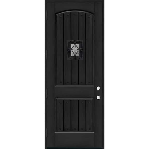Steves & Sons 36 in. x 96 in. 2-Panel Left-Hand/Inswing Onyx Stain Fiberglass Prehung Front Door with 4-9/16 in. Jamb Size