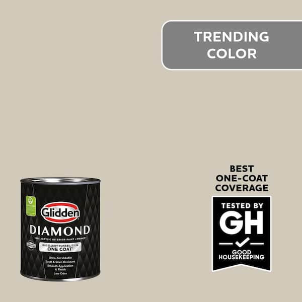 Glidden Diamond 1 qt. PPG1024-4 Moth Gray Satin Interior Paint with Primer