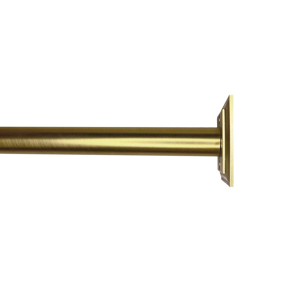 Versailles Adjustable Gold Steel Curtain Rod Set with Finial, 28"-48"