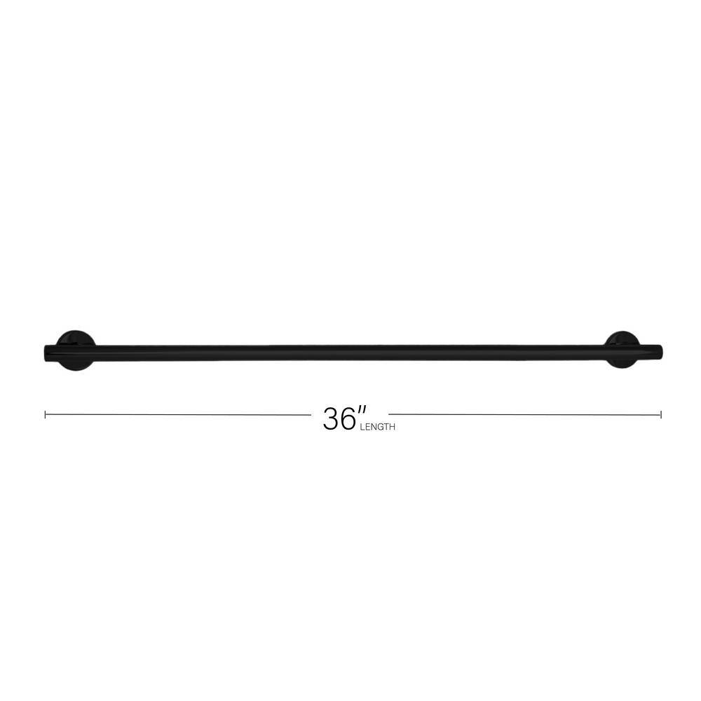 Matte Black 36-Inch Stainless Steel Wall Mounted Grab Bar