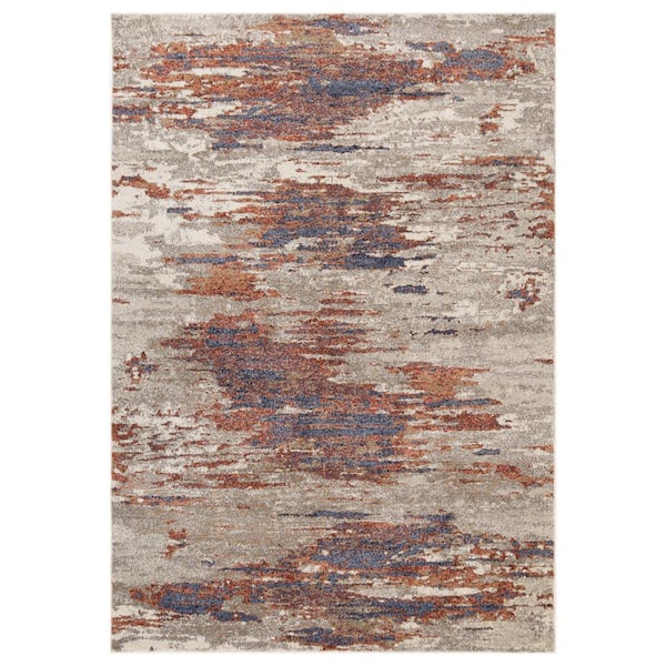 Jordan 9 x 12 Beige/Rust Abstract Pattern Area Rug for High Traffic Living Room Dining Room Bedroom