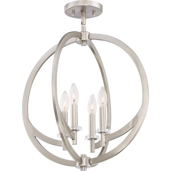 Quoizel Orion 18 in. 4-Light Brushed Nickel Semi-Flush Mount