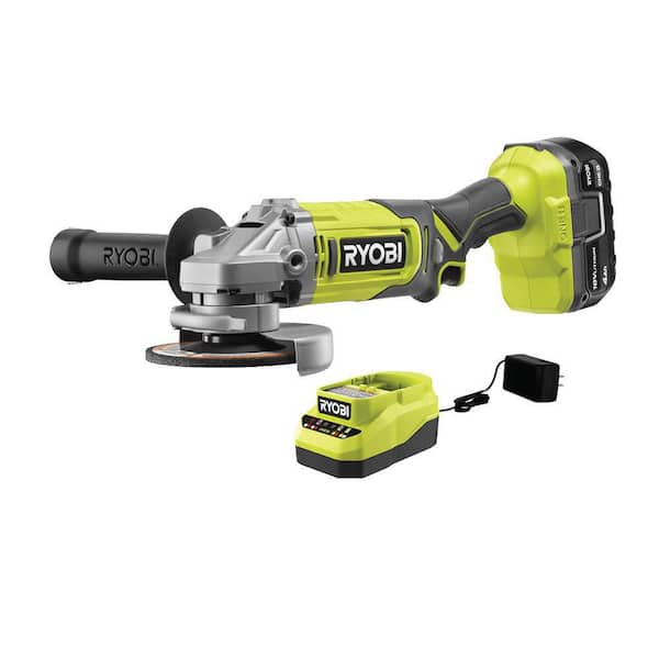 RYOBI ONE+ 18V Cordless 4-1/2 in. Angle Grinder Kit with 4.0 Ah Battery and Charger
