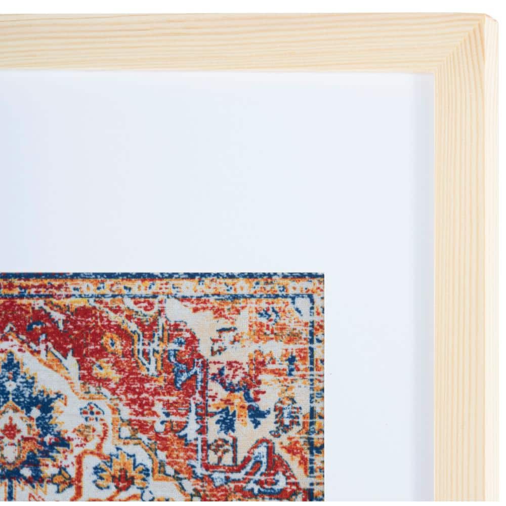 Lonqu 23" Red and Navy Framed Textile Wall Art