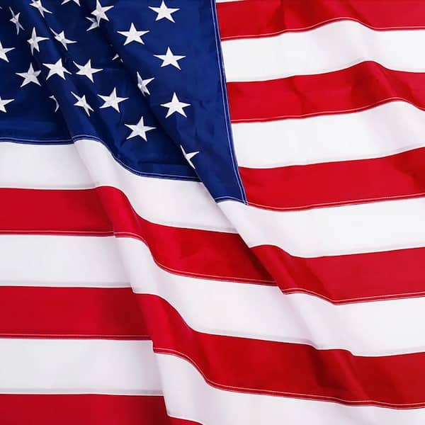 4 ft. x 6 ft. American Flag U.S. Flags Embroidered Polyester (2-Pack)