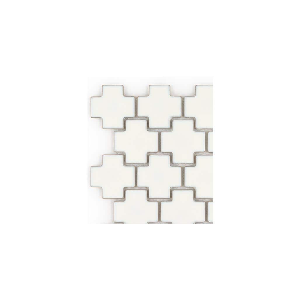 Jeffrey Court Take Home Tile Sample - Swiss Frost Off- White 4 in