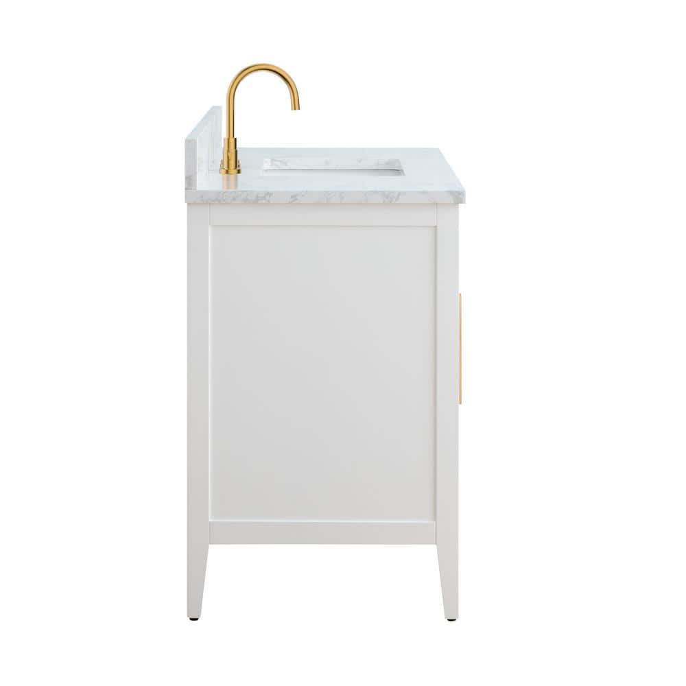 White 48'' Single Bathroom Vanity with Engineered Marble Top