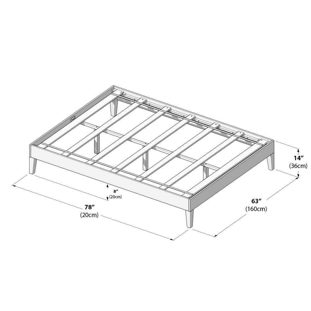 Brown, Wood Frame, Full-Size Platform Bed, Matte Pecan - thumbnail 6