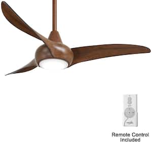 Light Wave 44 in. LED Indoor Distressed Koa Ceiling Fan with Light and Remote Control