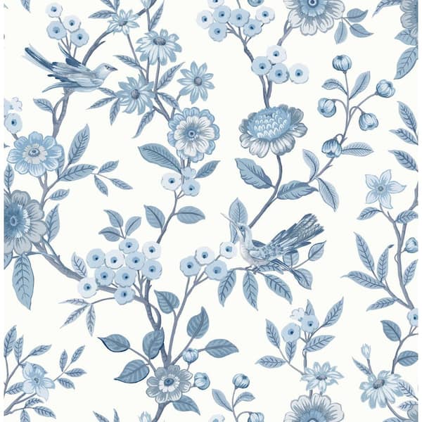 Elspeth Blue Floral Trail Non-Pasted Wallpaper Sample