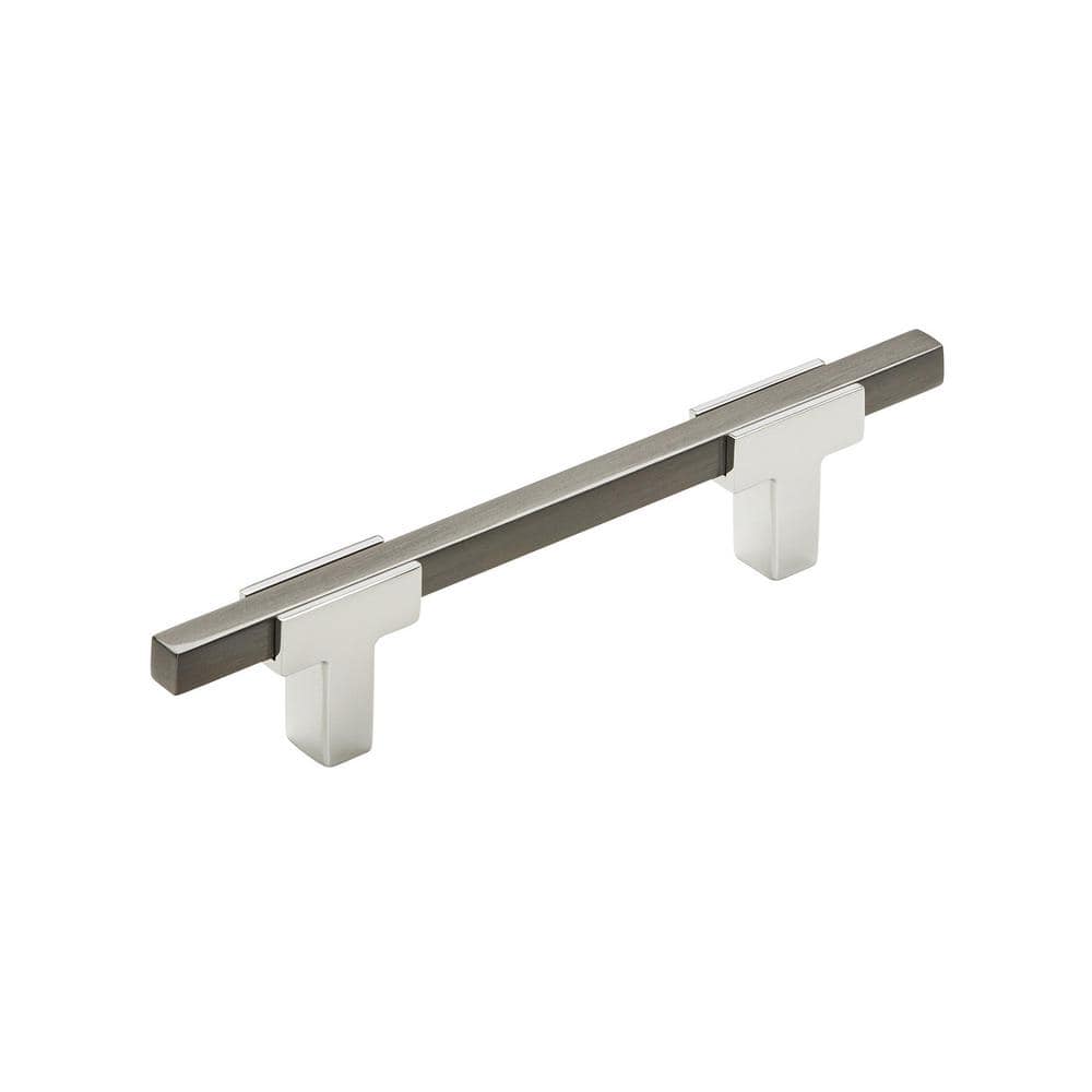 Urbanite 3-3/4 in. (96mm) Modern Polished Chrome/Black Chrome Bar Cabinet P