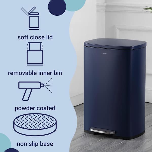 happimess Connor 13 Gal. Rose Gold Rectangular Trash Can with Soft-Close  Lid and Free Mini Trash Can HPM1006D - The Home Depot