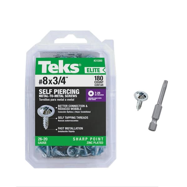 #8 x 3/4 in. Star Drive Low Profile Head Self Drilling Sharp Point Elite Metal-To-Metal Screws (180-Pack)