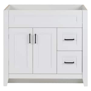 Ridge 36 in. W x 22 in. D x 34 in. H Bath Vanity Cabinet without Top in White